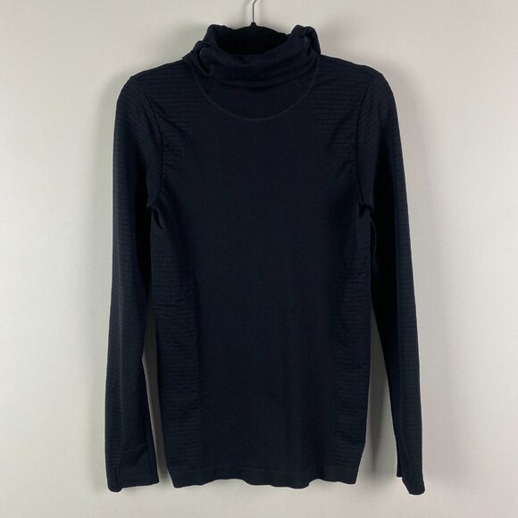 Athleta Tops Athleta Flurry Balaclava Rib Mix Solid Shirt Top Black